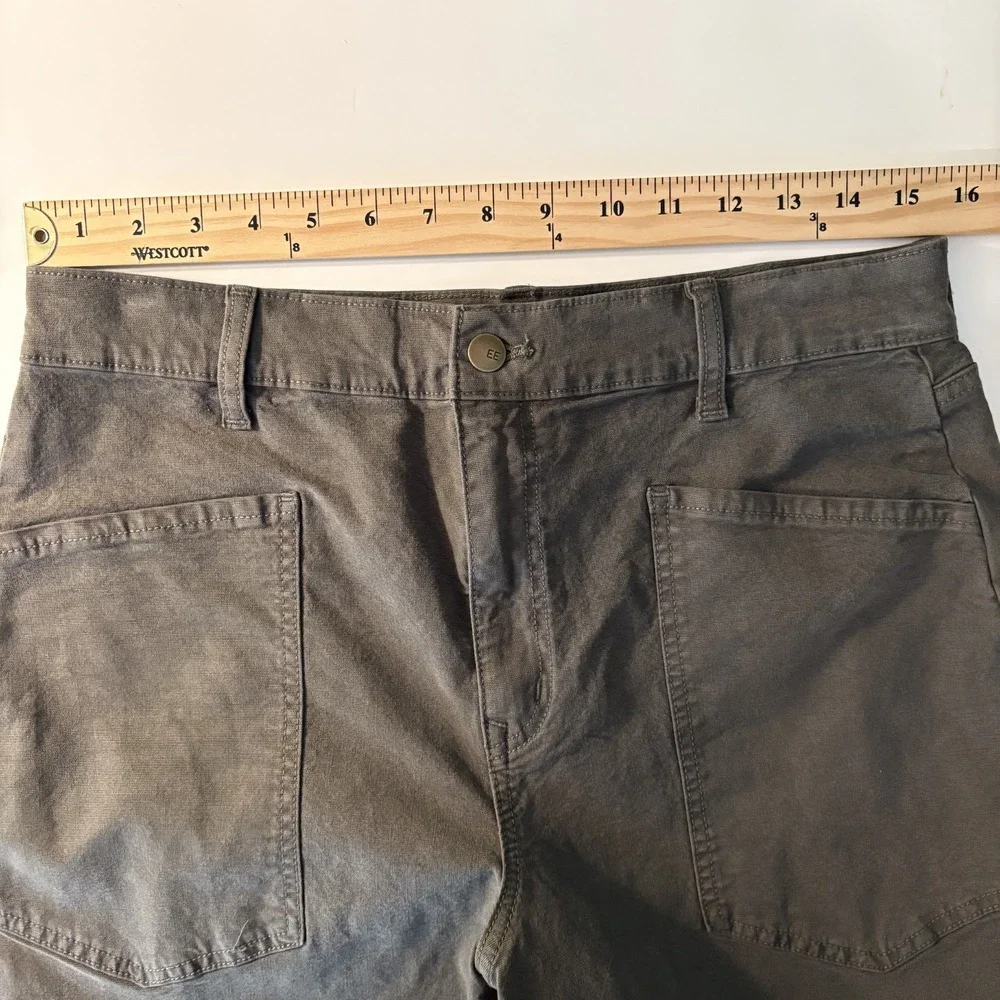 Evereve Emerson Barrel Leg Ankle Pants Olive Green Size 30 Cotton Stretch Casual